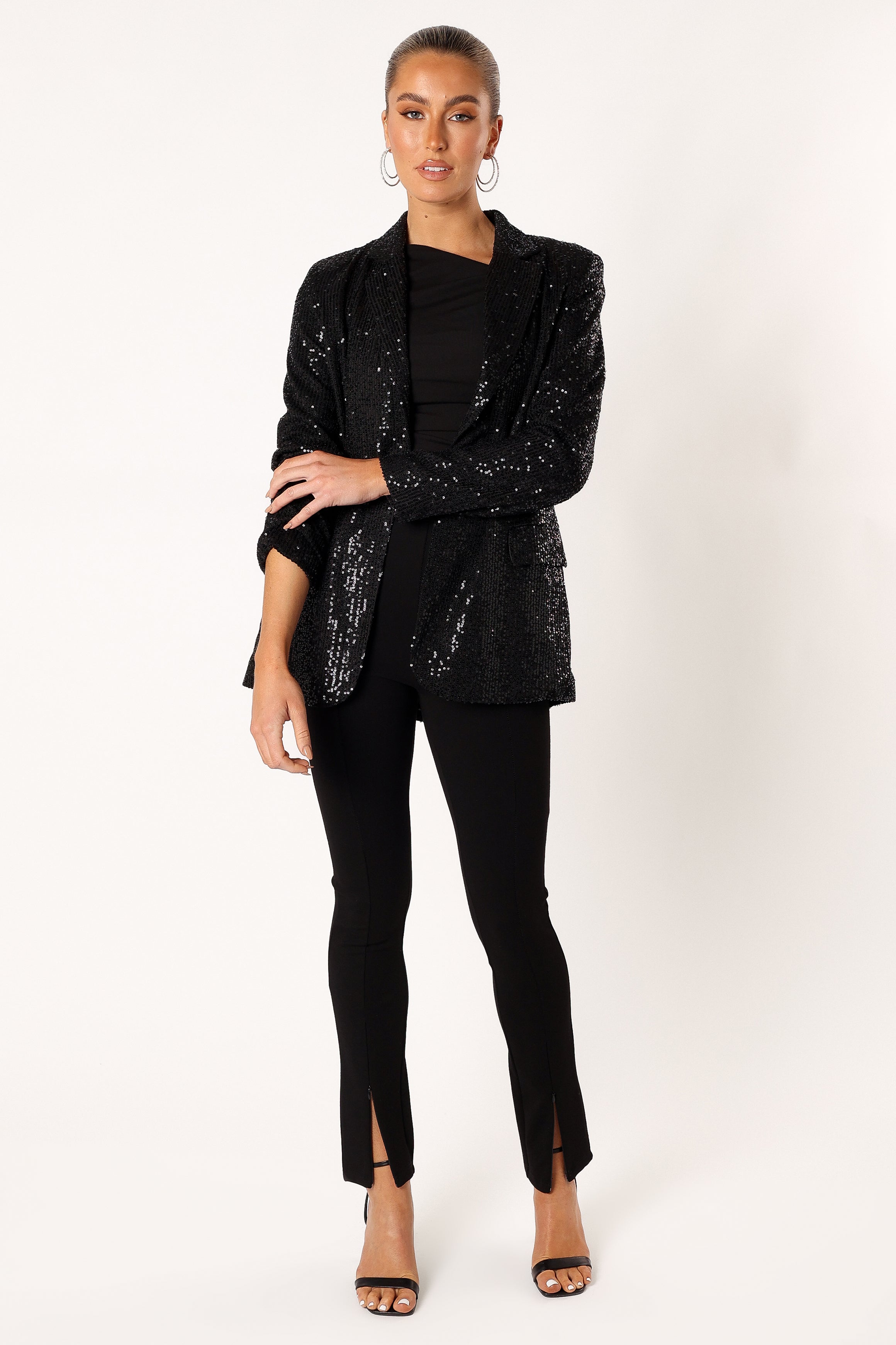 Petal and Pup USA OUTERWEAR Sawyer Sequin Blazer - Black