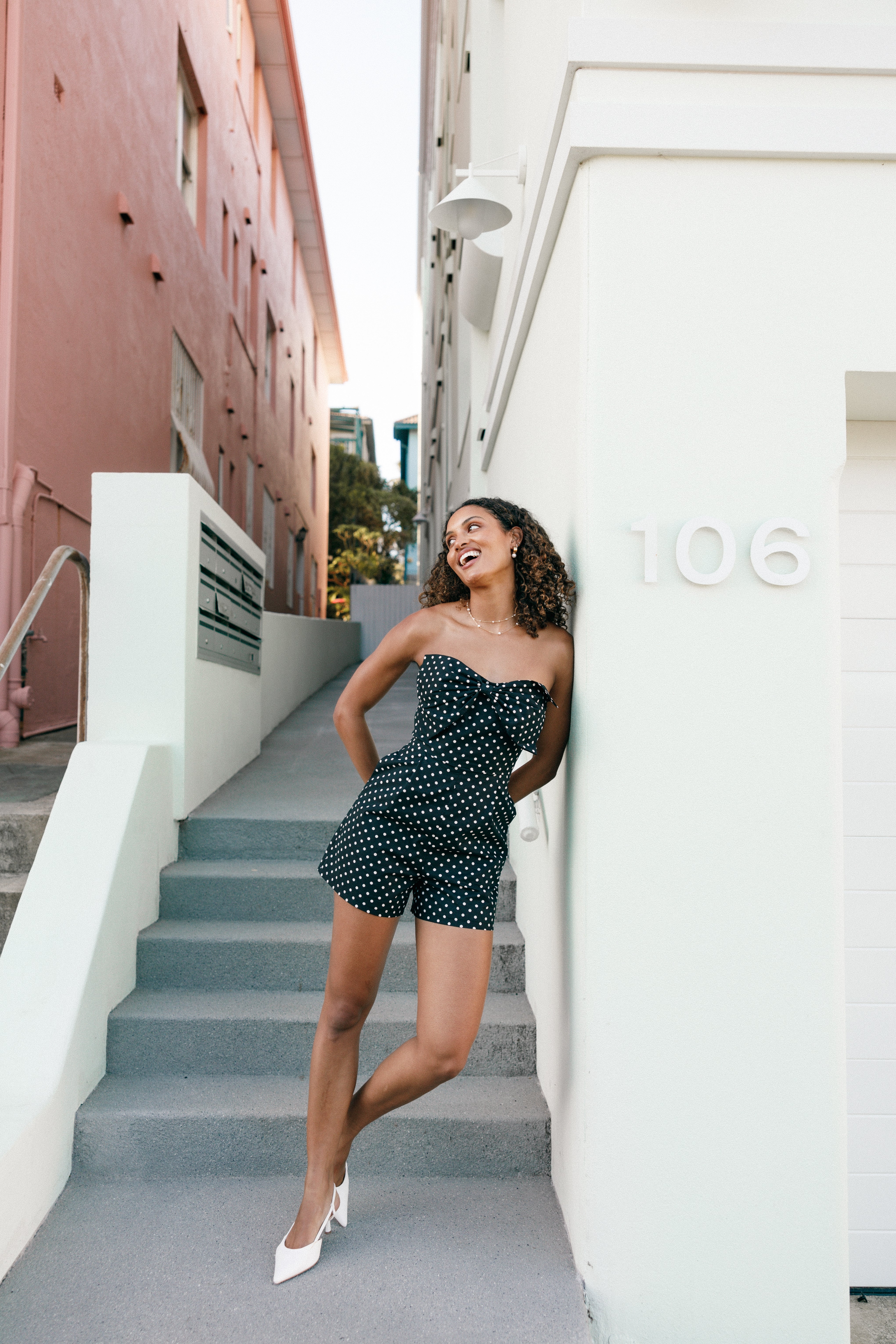 Petal and Pup USA ROMPER Bambi Romper - Black White Polka