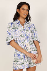 Petal and Pup USA Rompers Annie Linen Romper - Blue Floral