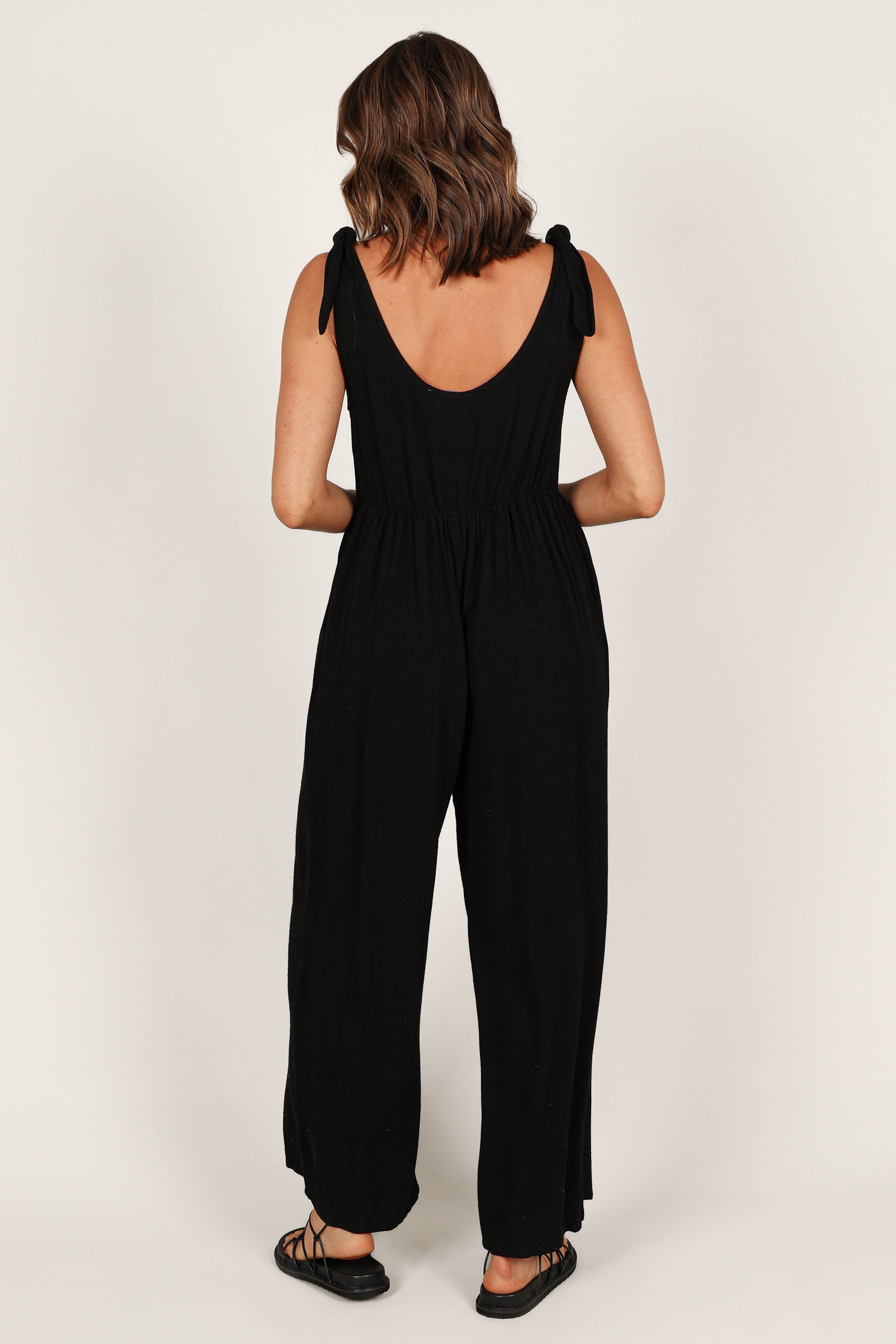 Petal and Pup USA Rompers Ayla Linen Jumpsuit - Black