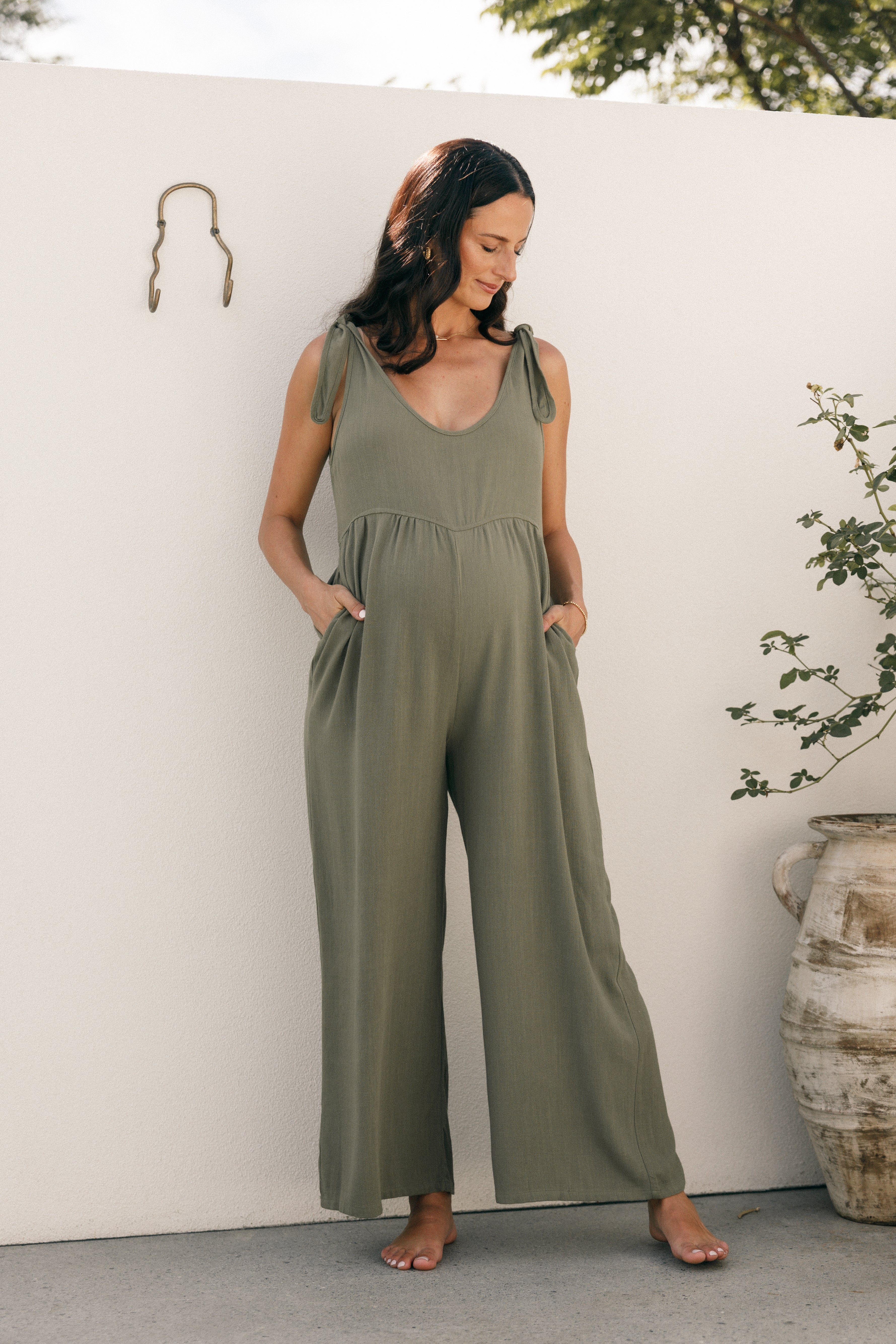 Petal and Pup USA Rompers Ayla Linen Jumpsuit - Olive