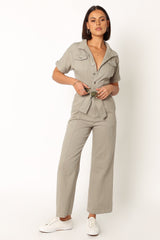 Petal and Pup USA Rompers Demi Contrast Stitch Jumpsuit - Olive