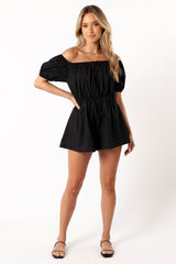 Petal and Pup USA Rompers Destiny Off Shoulder Romper - Black