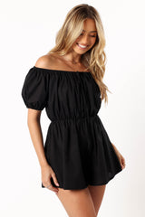 Petal and Pup USA Rompers Destiny Off Shoulder Romper - Black