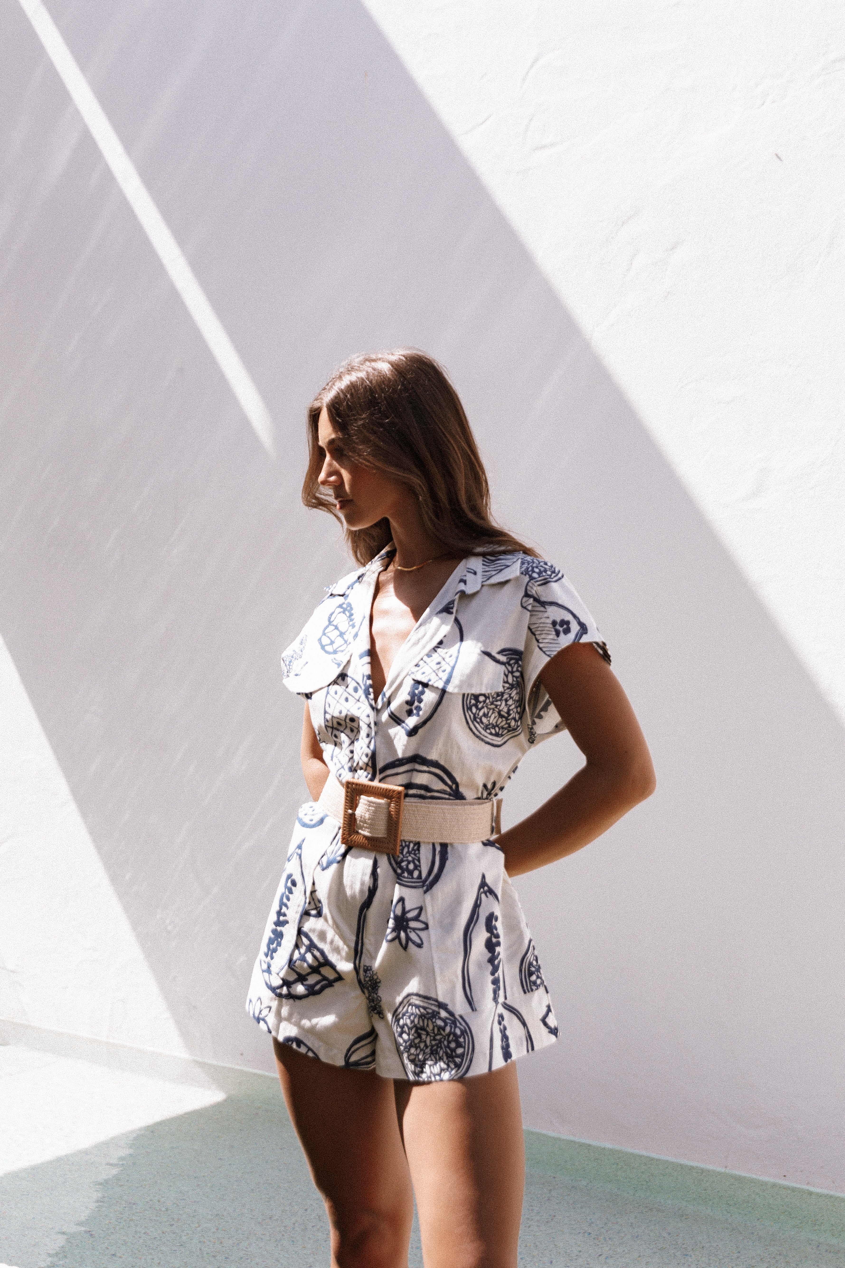 Petal and Pup USA Rompers Georgina Tie Waist Romper - Navy