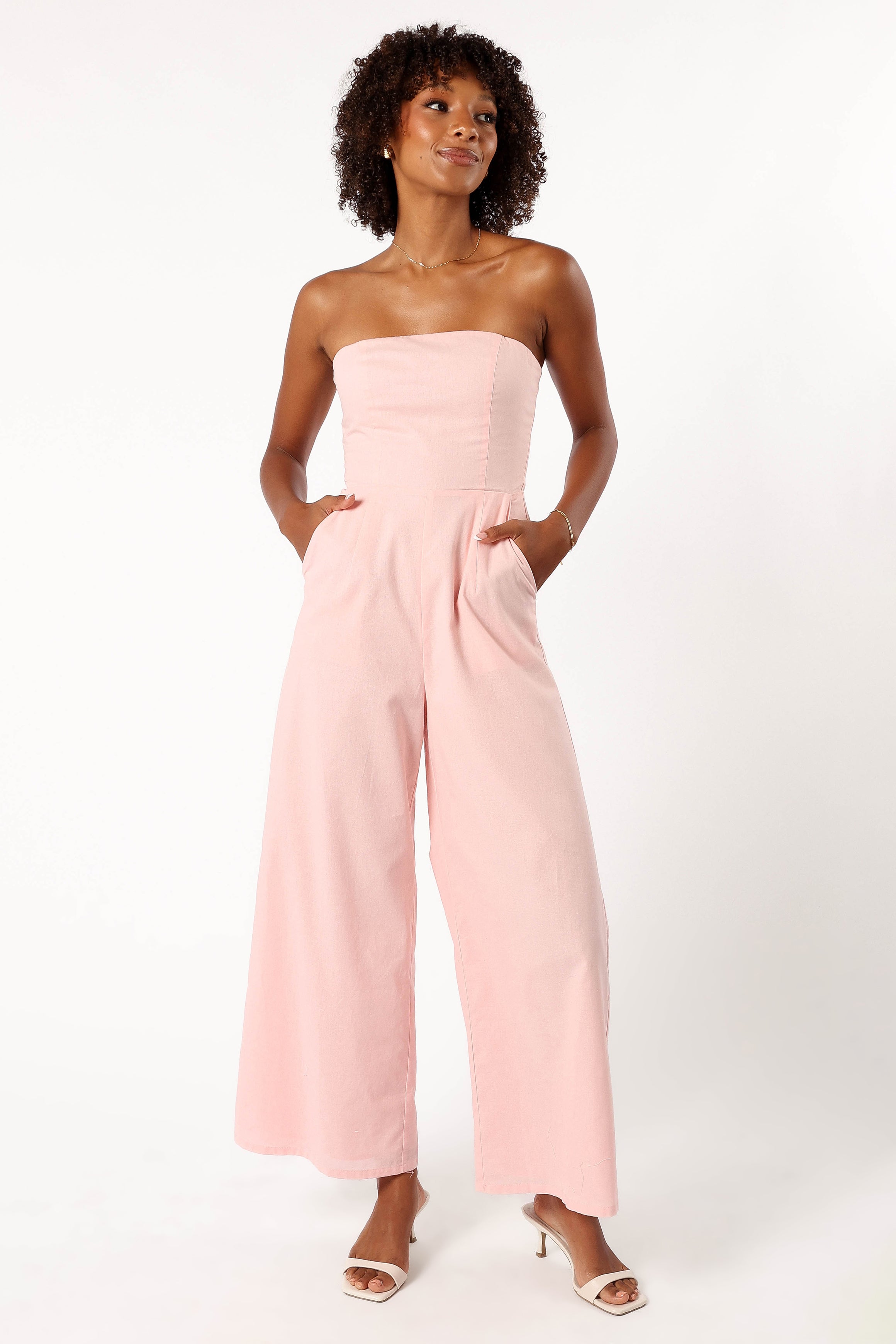 Petal and Pup USA Rompers Jodie Strapless Jumpsuit - Pale Pink