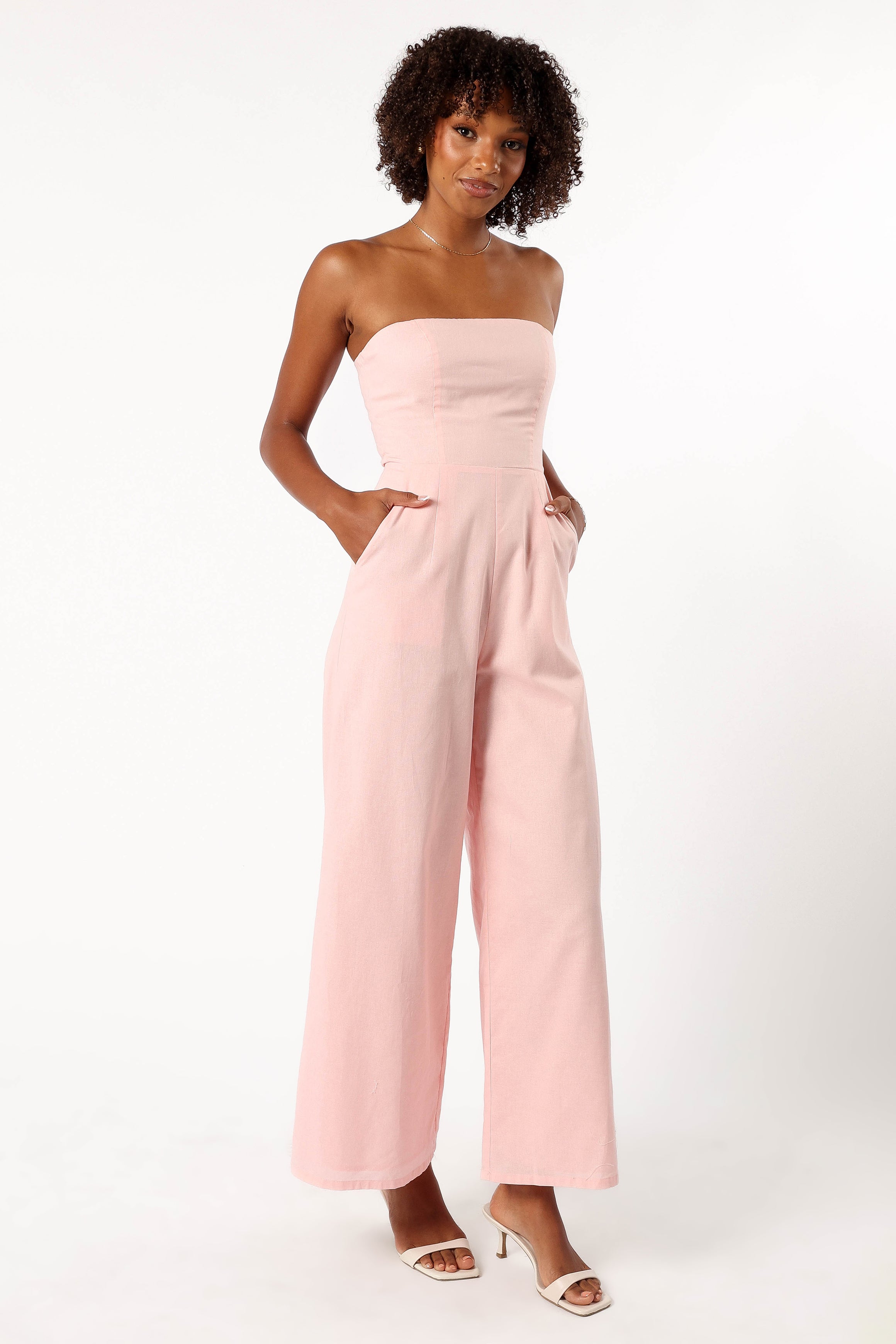 Petal and Pup USA Rompers Jodie Strapless Jumpsuit - Pale Pink