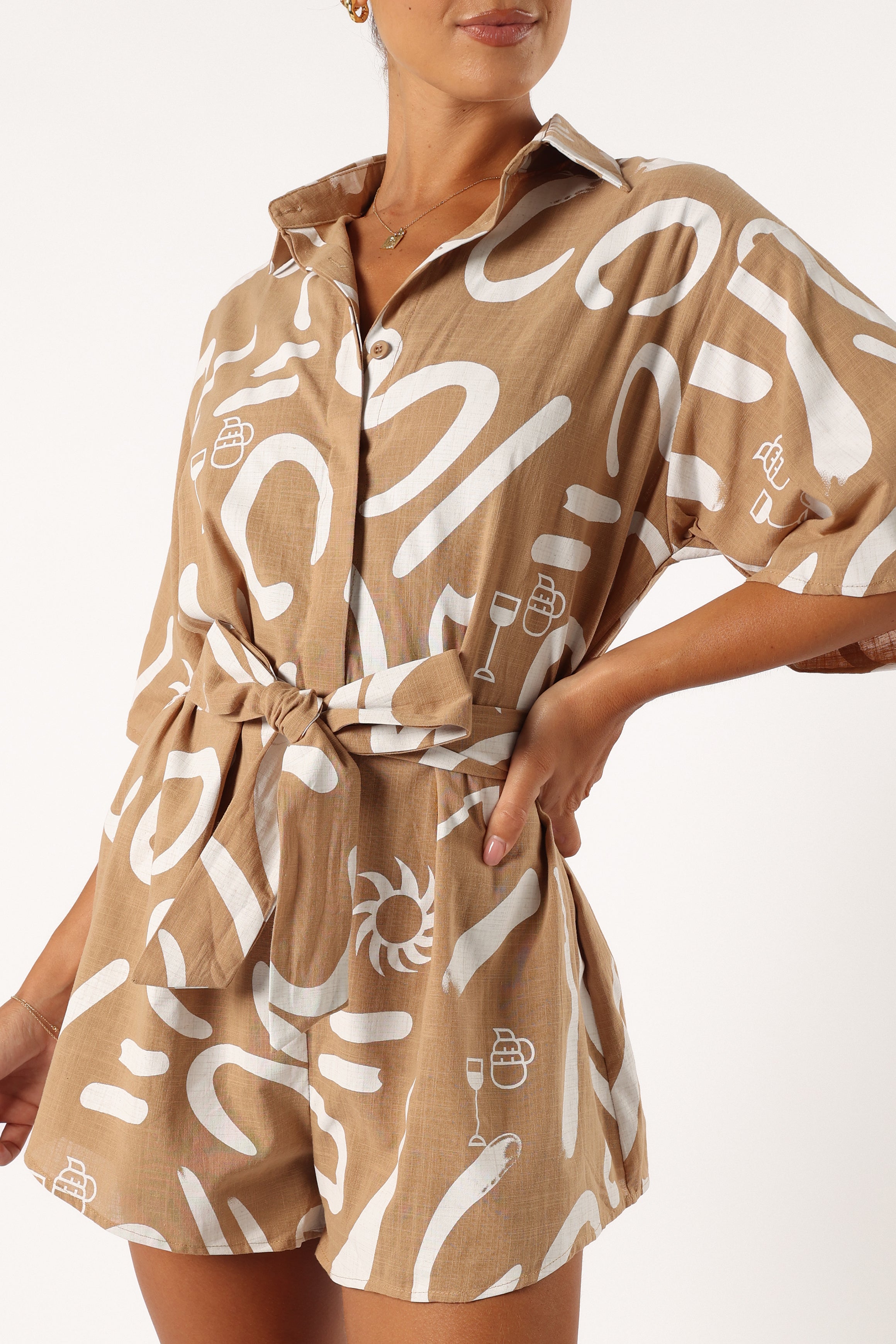 Petal and Pup USA Rompers Kellie Romper - Tan