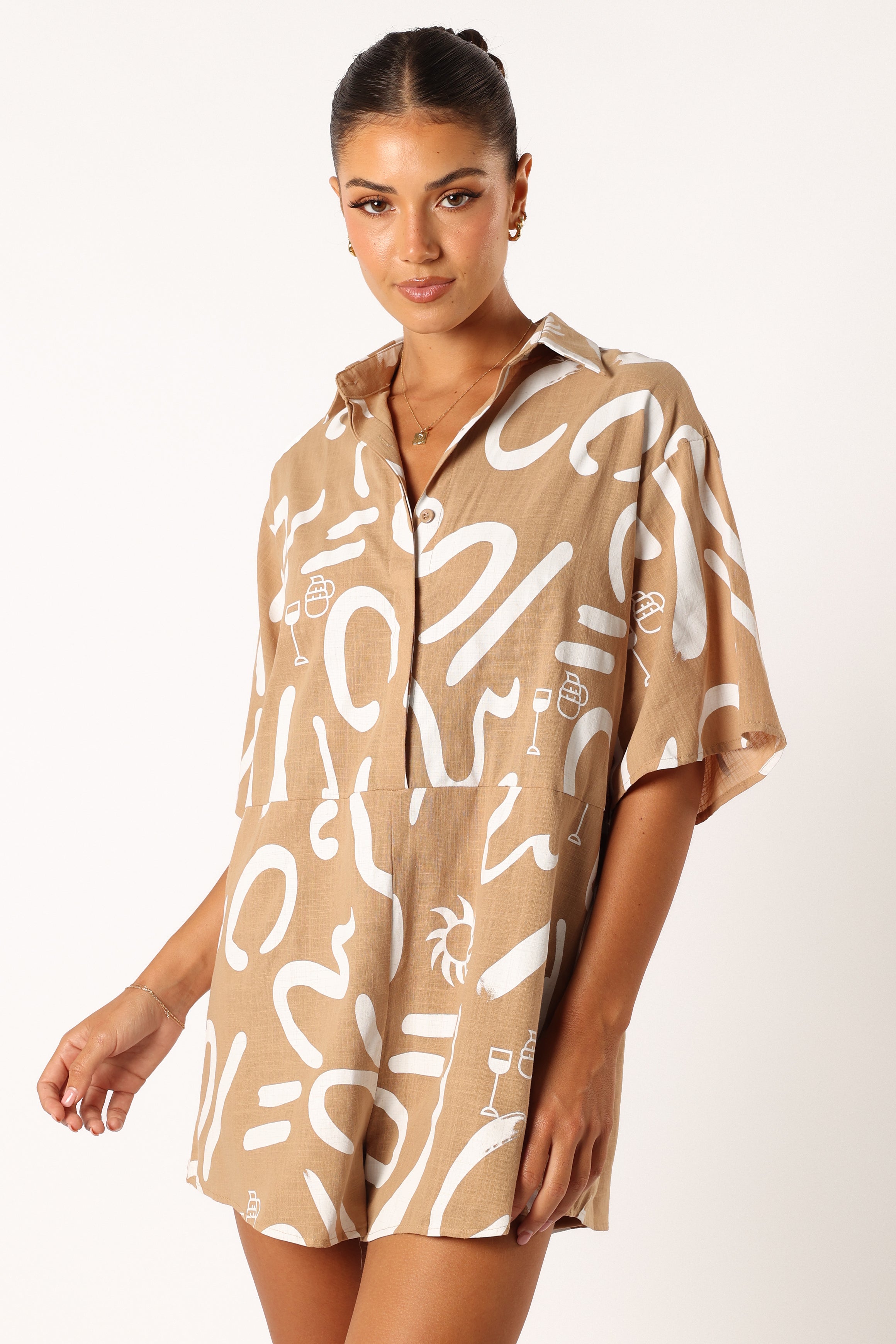 Petal and Pup USA Rompers Kellie Romper - Tan