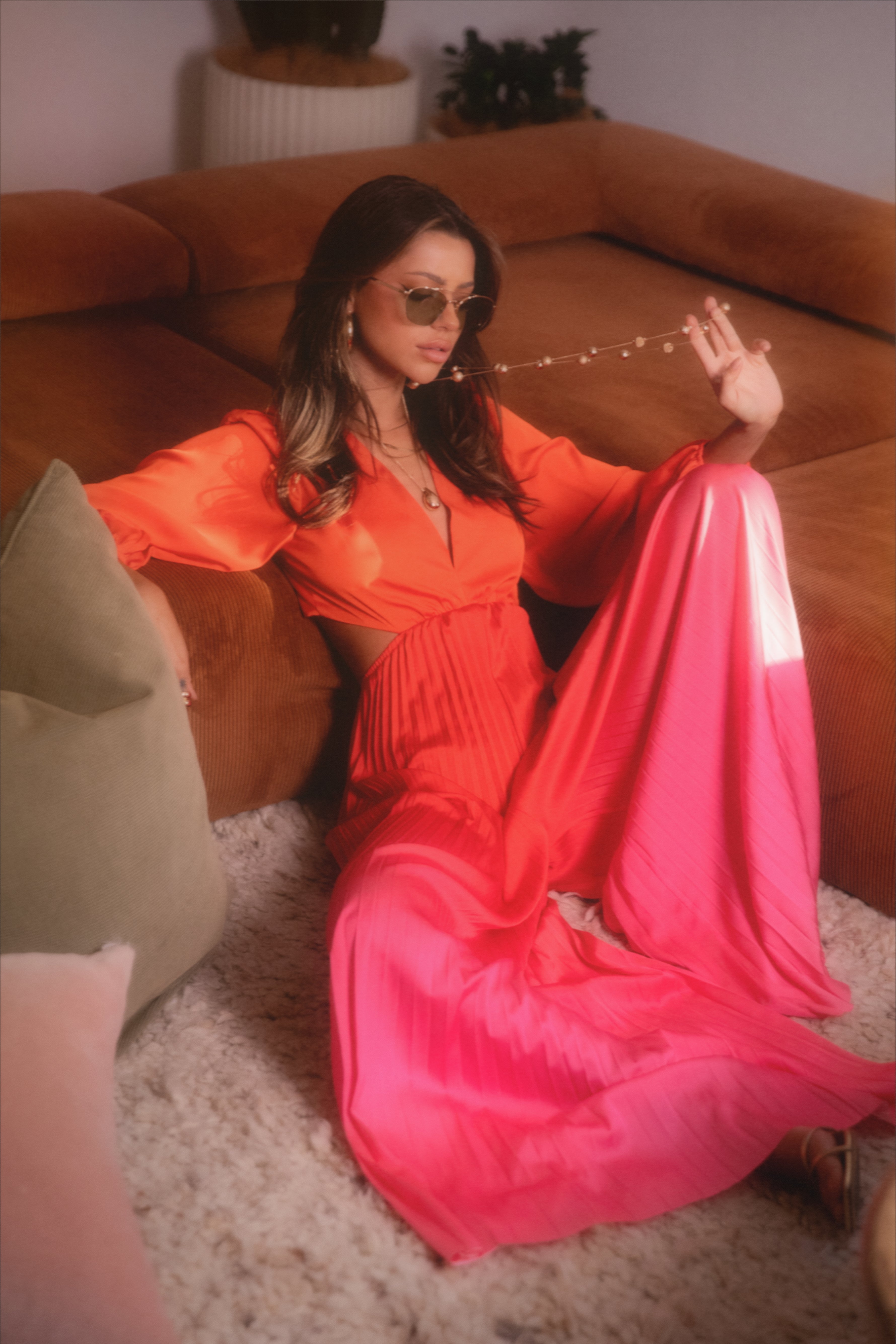 Petal and Pup USA Rompers Krista Gradient Jumpsuit - Red