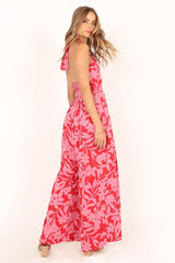 Petal and Pup USA Rompers LeLe Halter Jumpsuit - Red/Pink