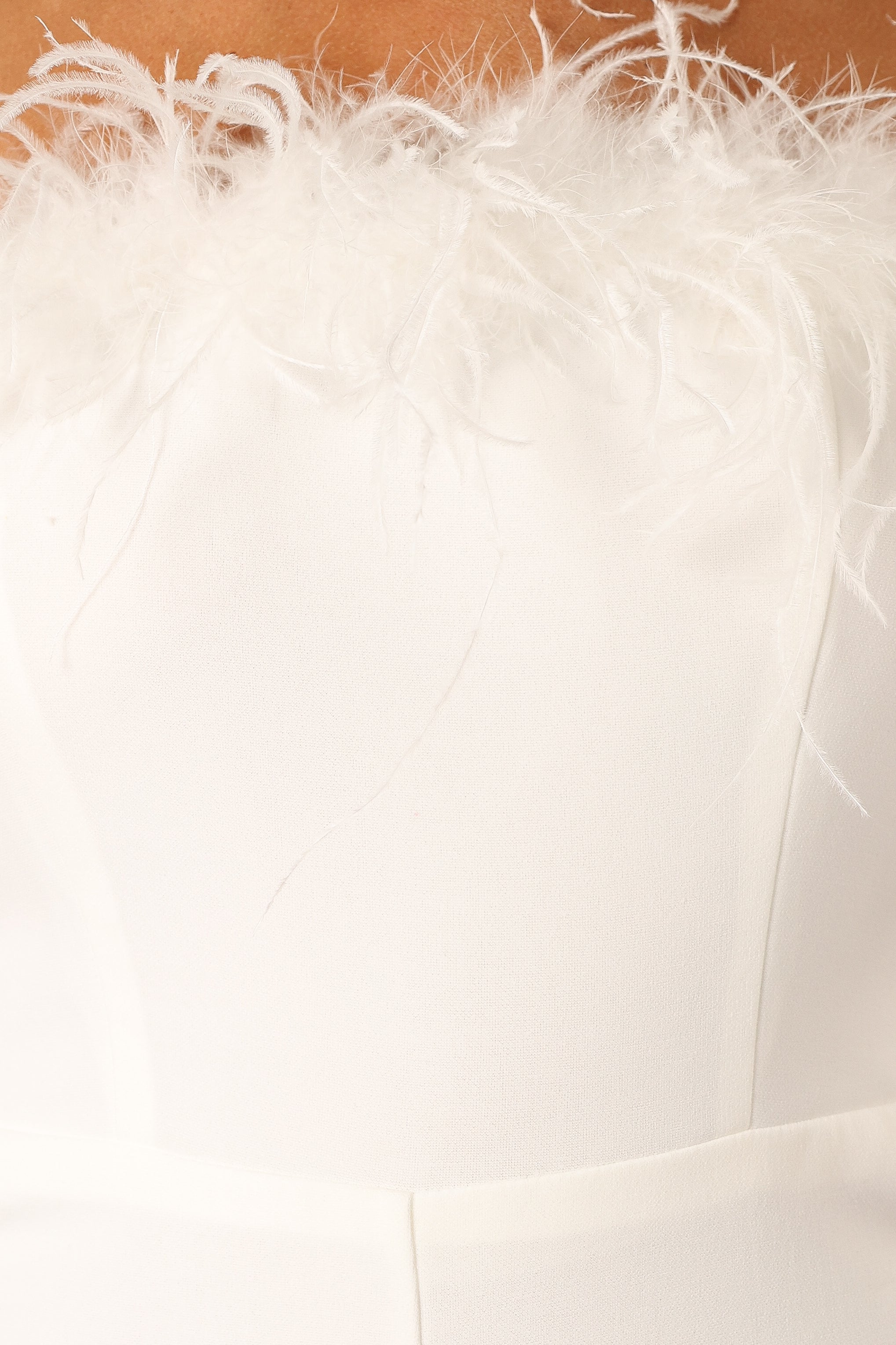 Petal and Pup USA Rompers Louise Feather Trim Jumpsuit - White