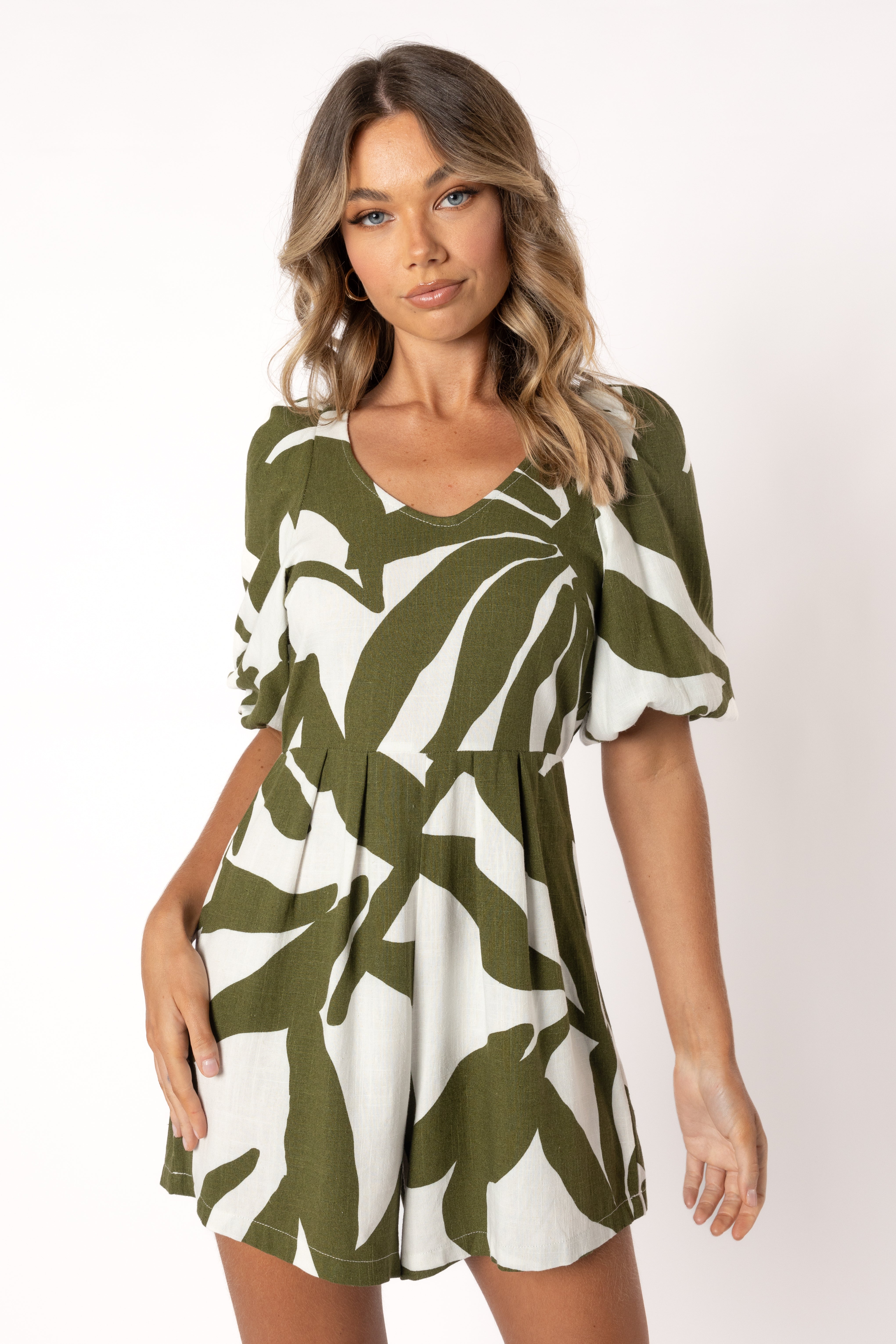 Petal and Pup USA Rompers Matilda Romper - Olive Palm