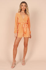 Petal and Pup USA ROMPERS Minelli Pleated Romper - Orange