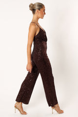 Petal and Pup USA Rompers Monique Sequin Jumpsuit - Brown