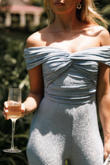 Petal and Pup USA Rompers Sharnie Off Shoulder Jumpsuit - Blue