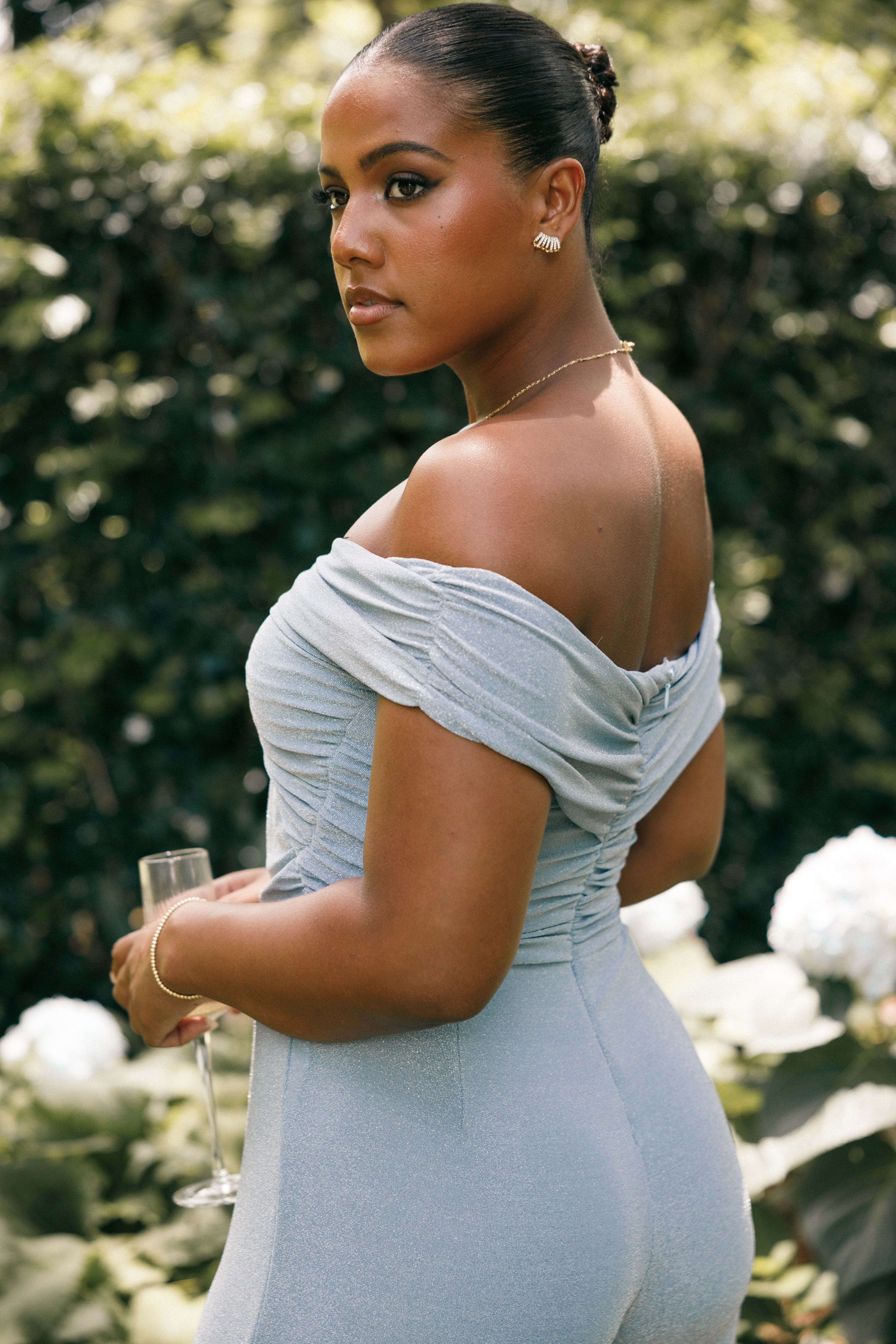 Petal and Pup USA Rompers Sharnie Off Shoulder Jumpsuit - Blue