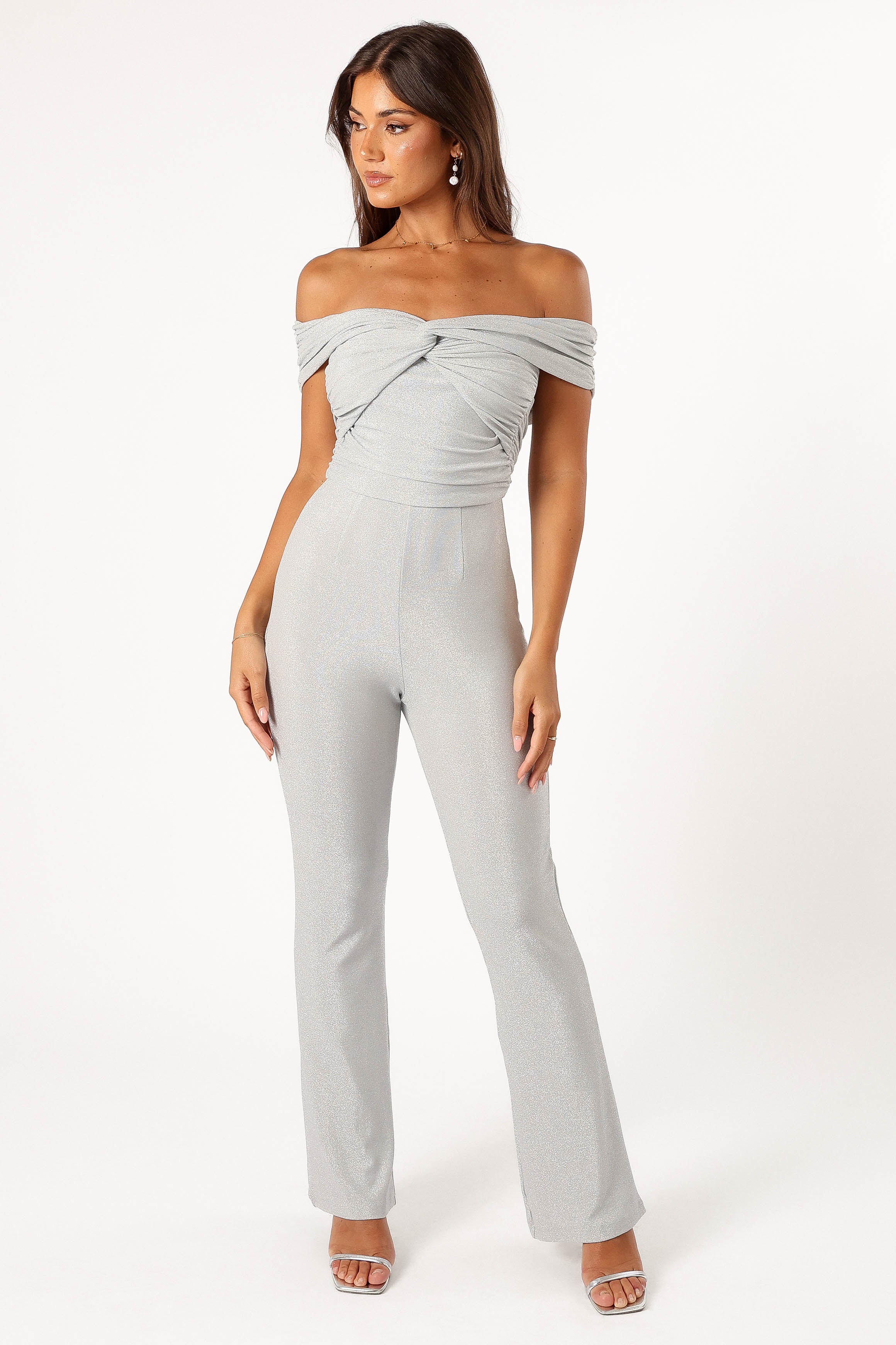Petal and Pup USA Rompers Sharnie Off Shoulder Jumpsuit - Silver