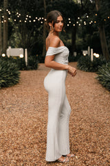 Petal and Pup USA Rompers Sharnie Off Shoulder Jumpsuit - Silver