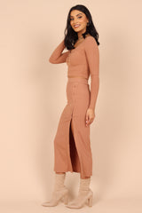 Petal and Pup USA SETS Amara Button Detail Set - Dusty Brown