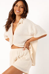 Petal and Pup USA SETS Bobby Knit Short Set - Beige