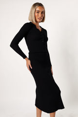 Petal and Pup USA SETS Cameron Knitted Set - Black