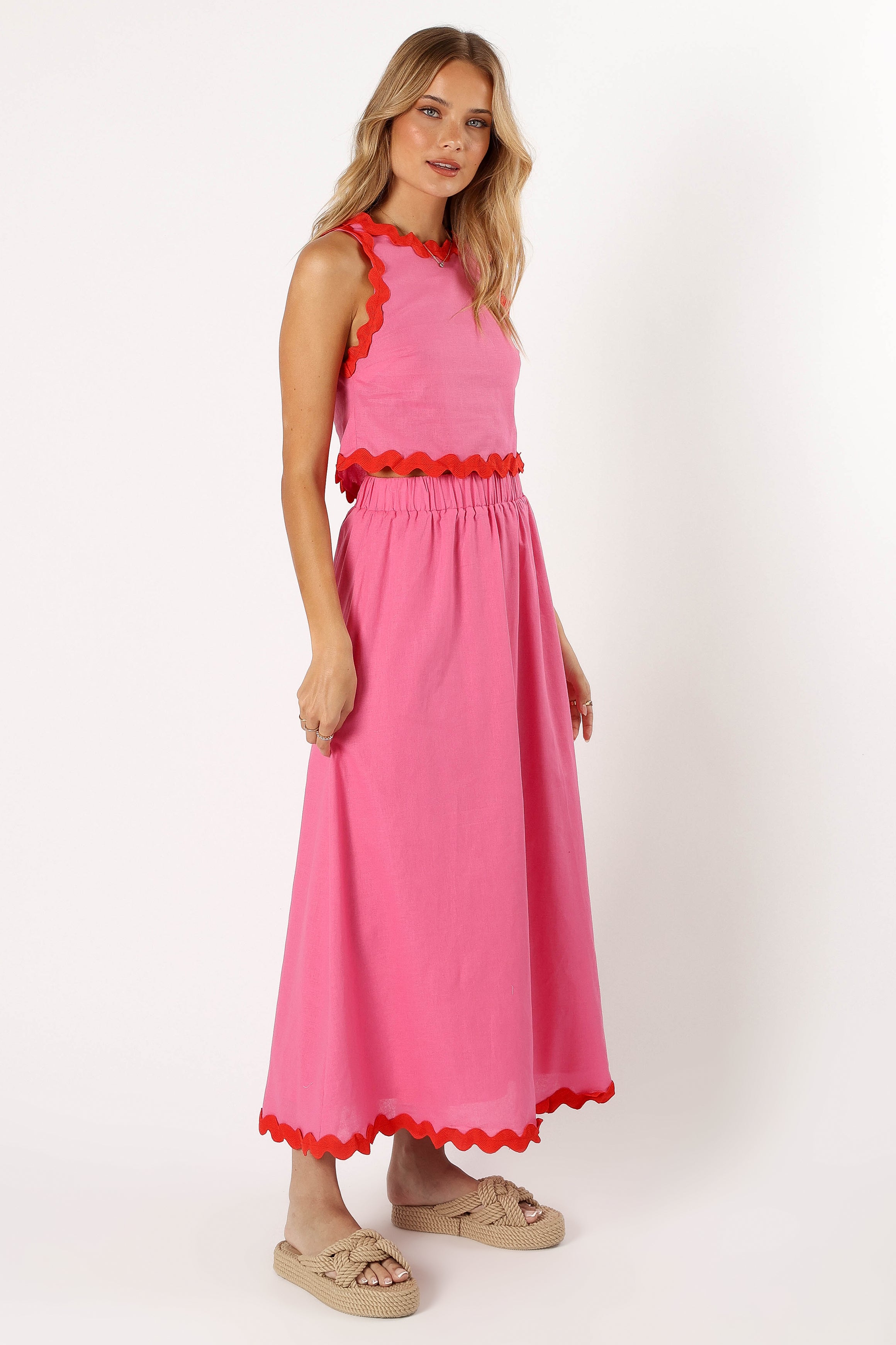 Petal and Pup USA SETS Chrissy Two Piece Set - Pink Red