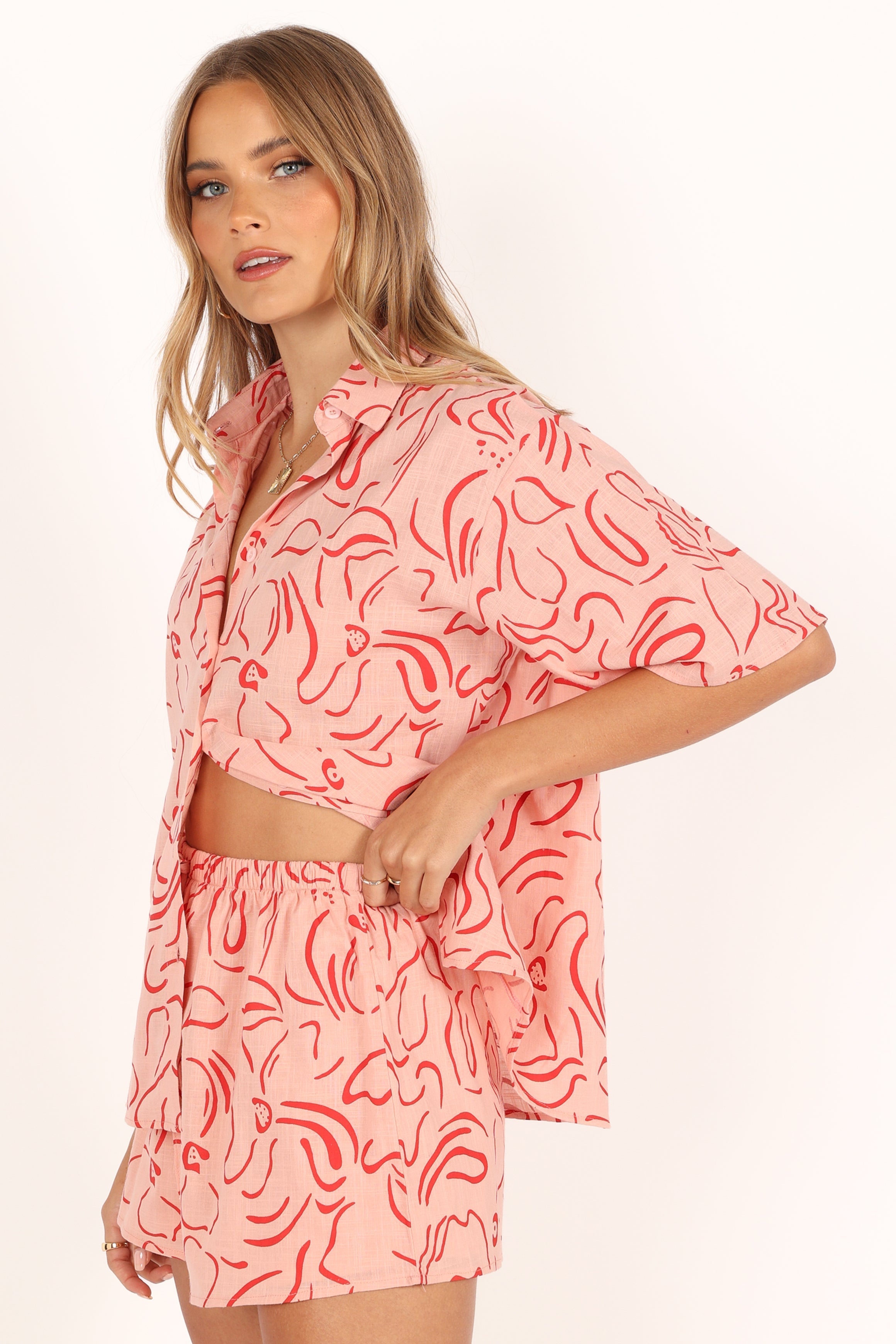 Petal and Pup USA SETS Flower Power Short Set - Pink