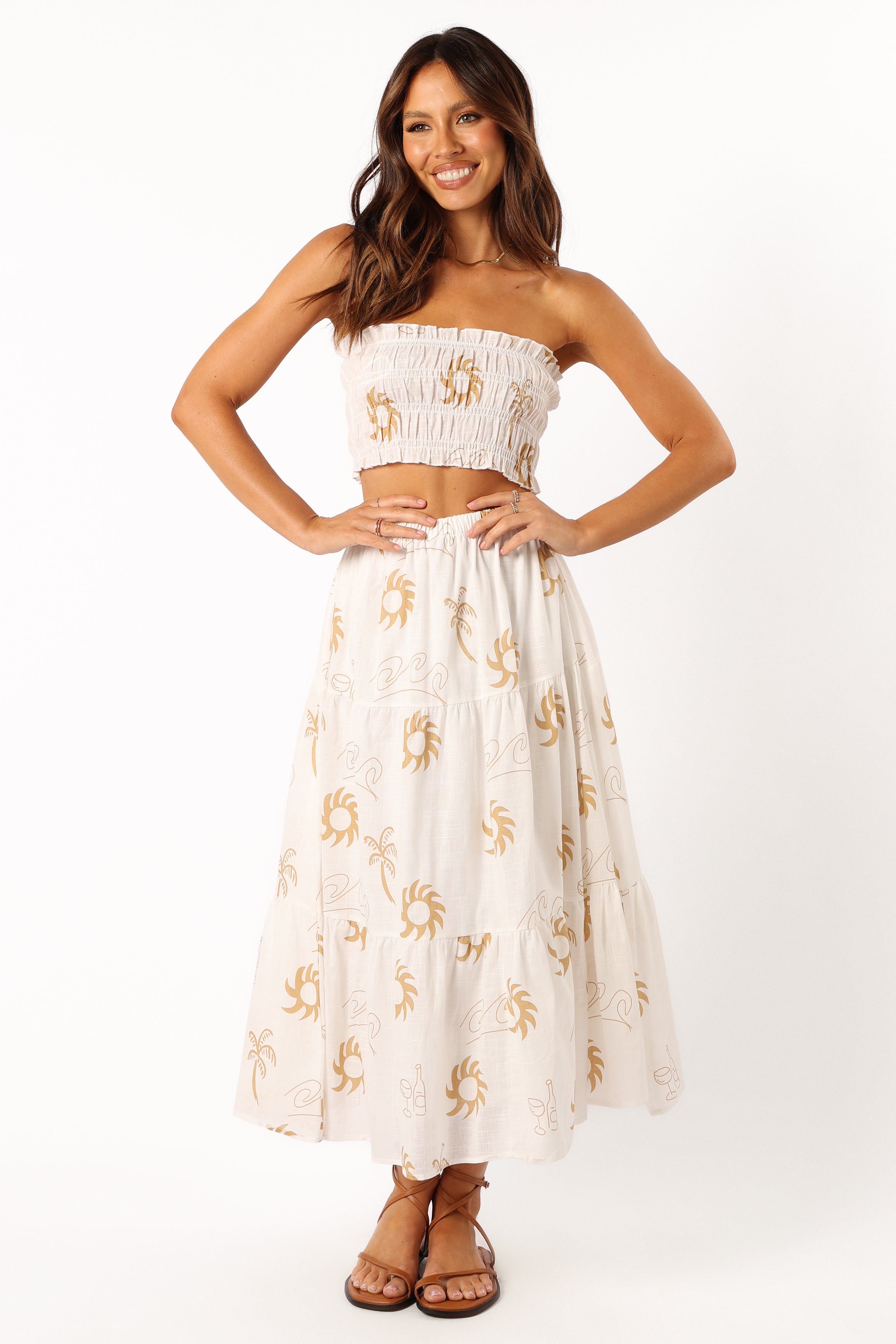 Petal and Pup USA SETS Francesca Two Piece Set - White Beige