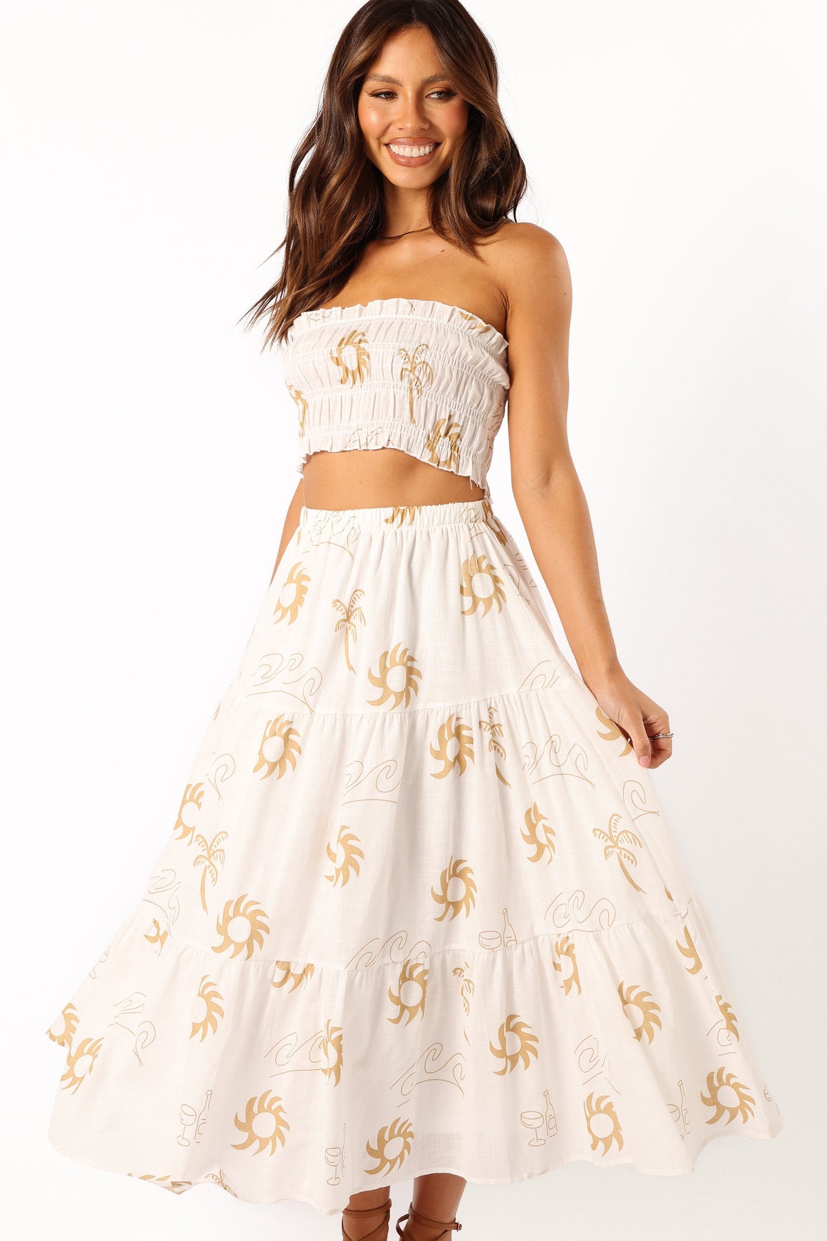 Petal and Pup USA SETS Francesca Two Piece Set - White Beige