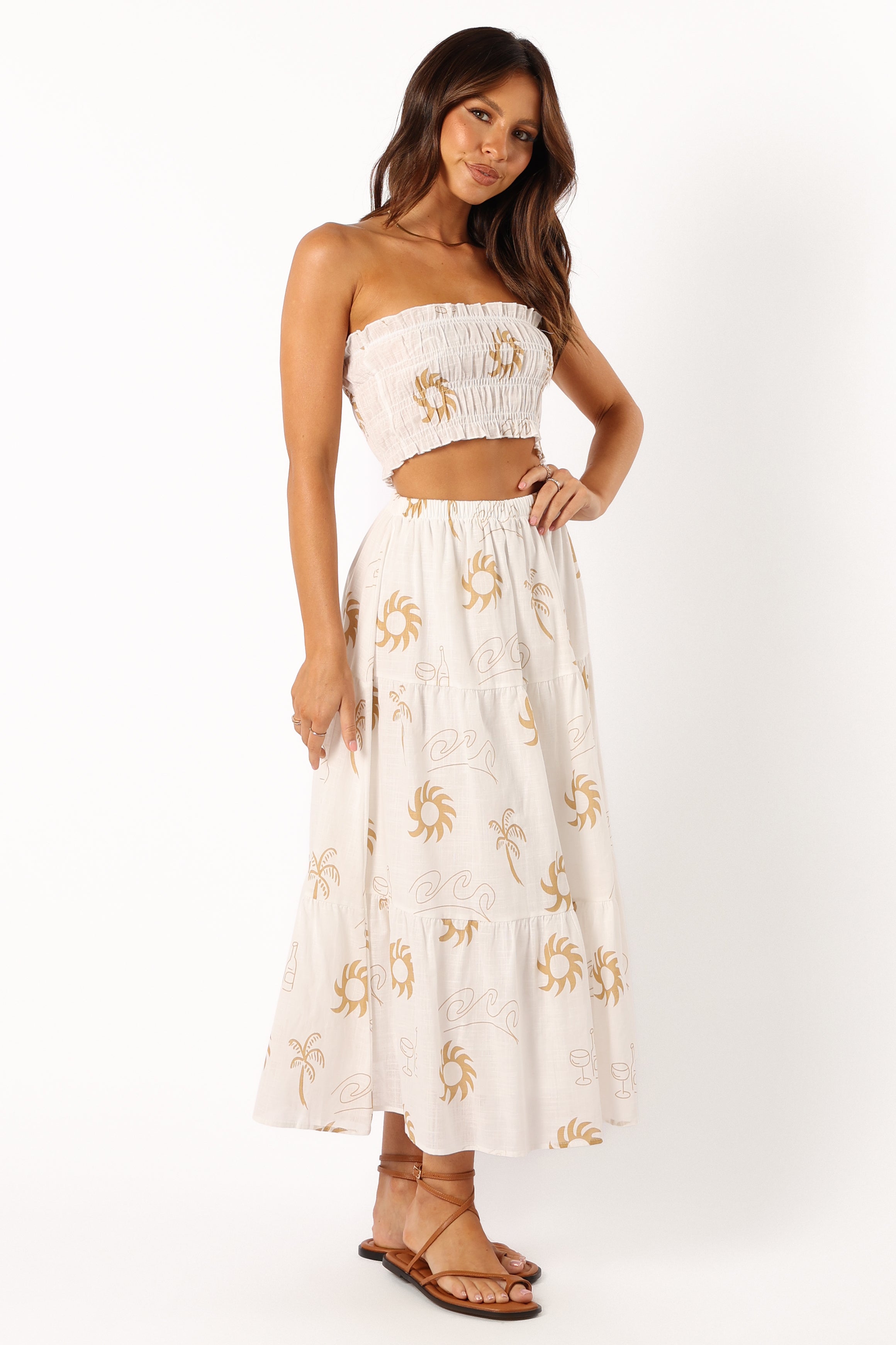 Petal and Pup USA SETS Francesca Two Piece Set - White Beige