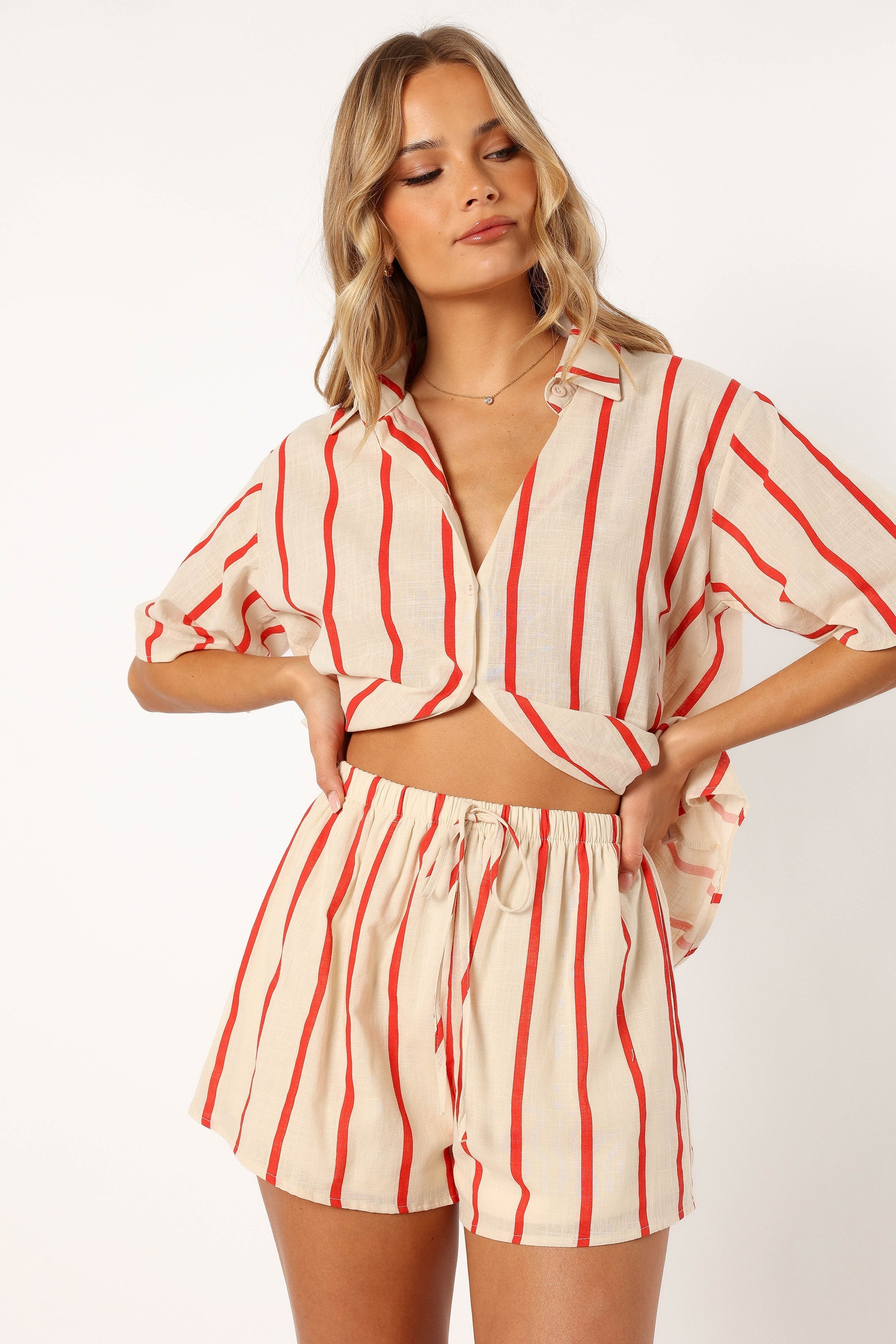 Petal and Pup USA SETS Myles Short Set - Red Stripe