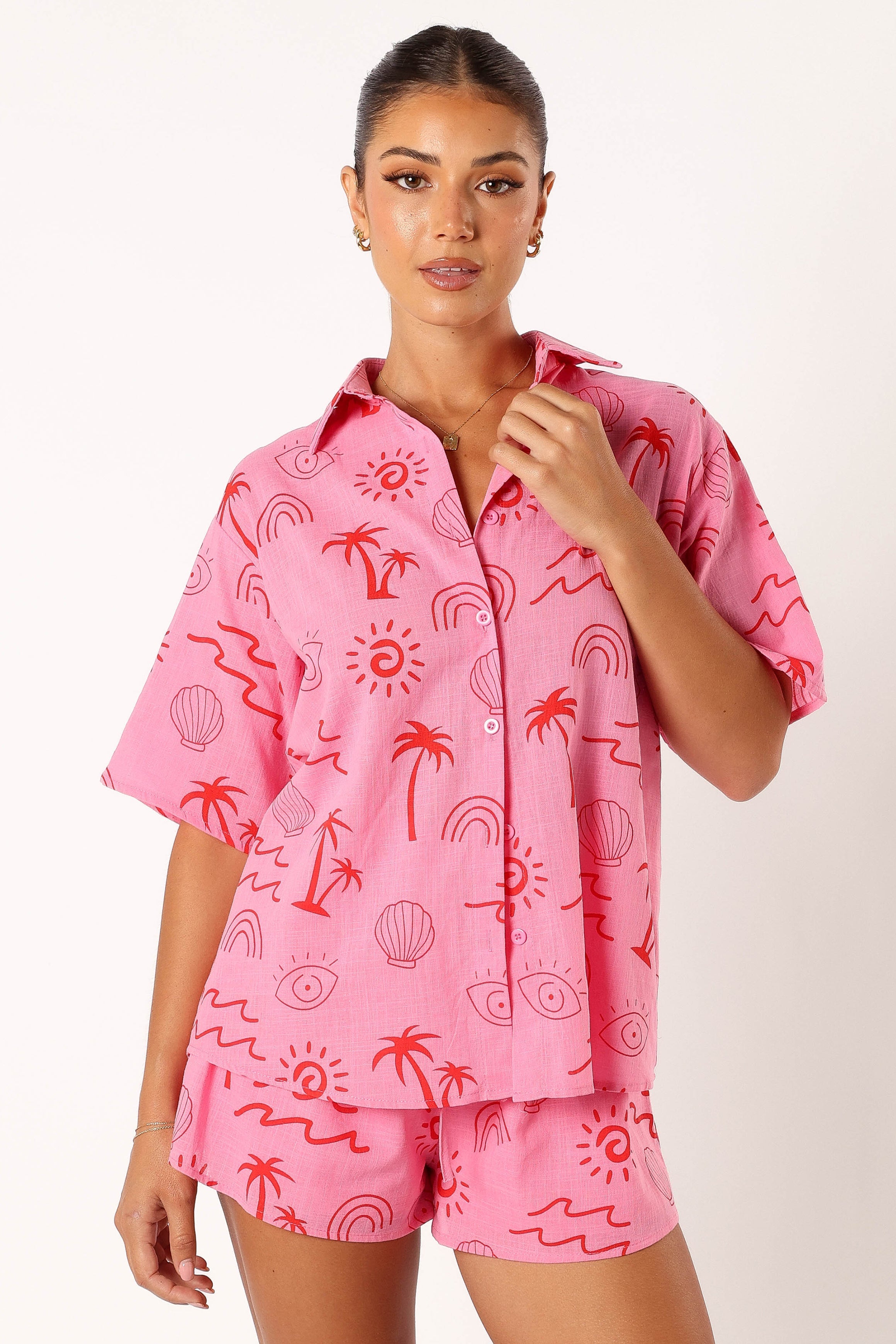 Petal and Pup USA SETS Tally Short Set - Pink Red