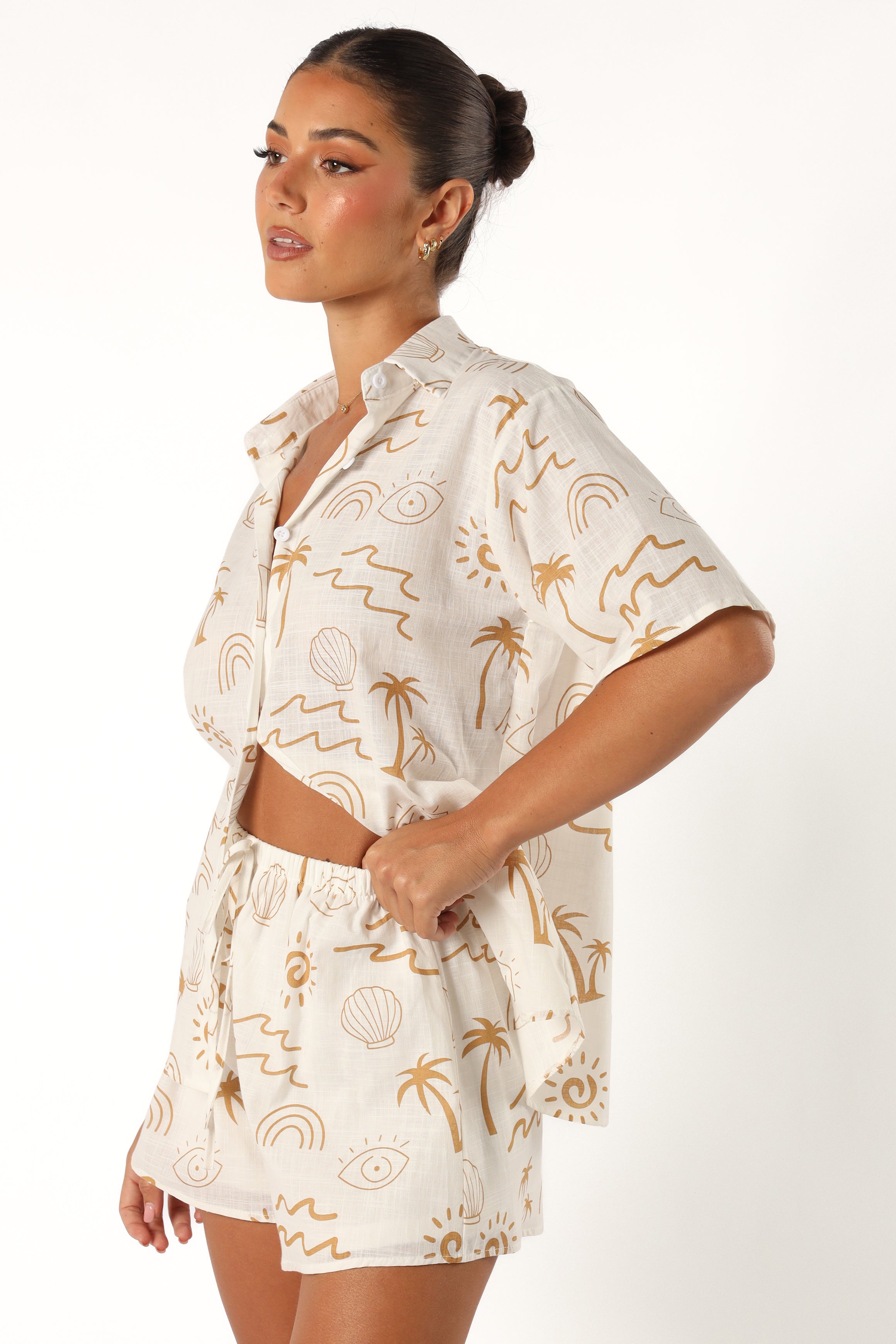 Petal and Pup USA SETS Tally Short Set - White Beige