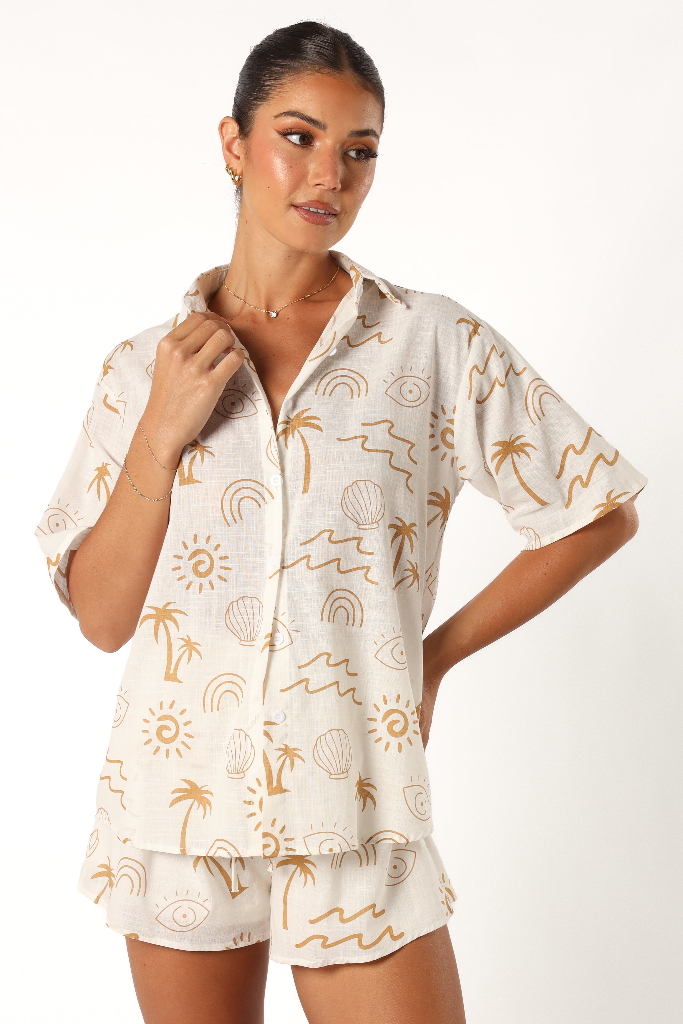 Petal and Pup USA SETS Tally Short Set - White Beige