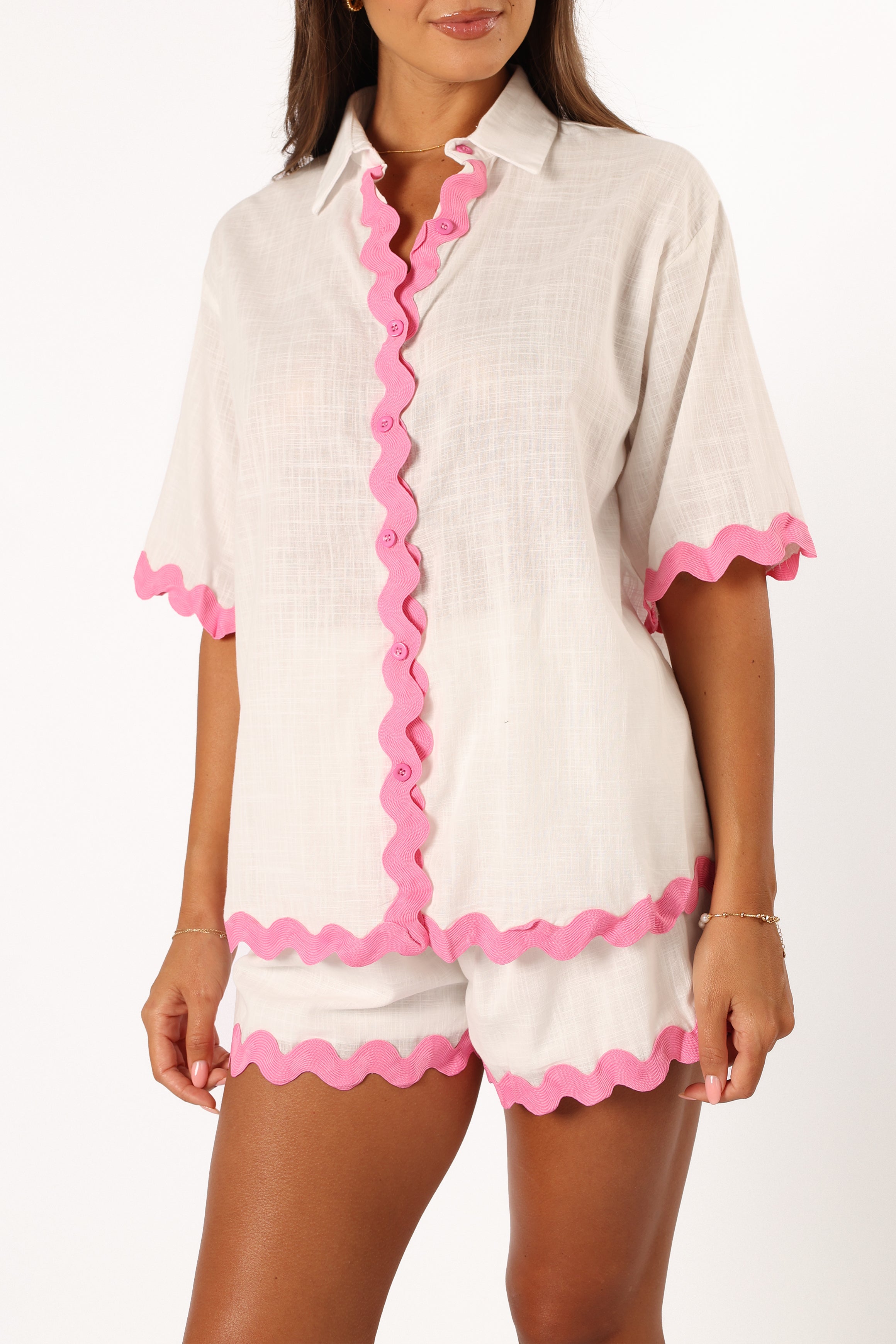 Petal and Pup USA SETS Wilson Short Set - White Pink