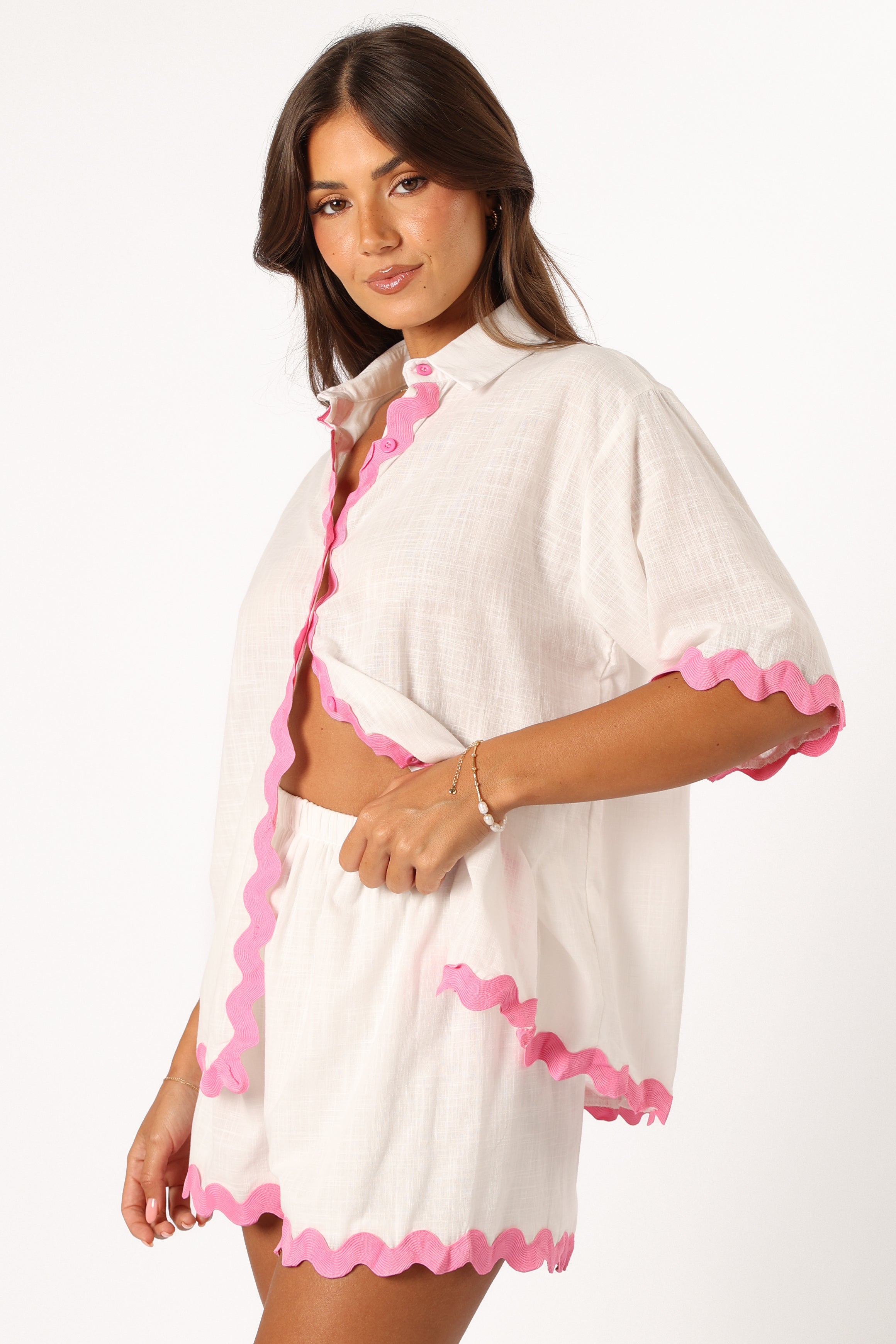 Petal and Pup USA SETS Wilson Short Set - White Pink