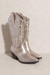Petal and Pup USA SHOES Amaya Cowboy Boot - Champagne