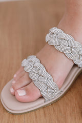 Petal and Pup USA SHOES Glamour Rhinestone Sandal - Latte