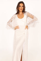 Petal and Pup USA SWIM & INTIMATES Nephele Lace Bridal Robe - Ivory