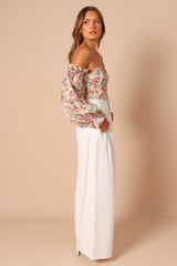 Petal and Pup USA TOPS Acantha Bodysuit - Beige Floral