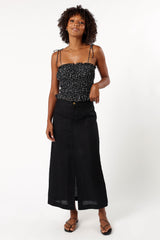 Petal and Pup USA TOPS Allison Ruffle Top - Black Off White