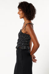 Petal and Pup USA TOPS Allison Ruffle Top - Black Off White