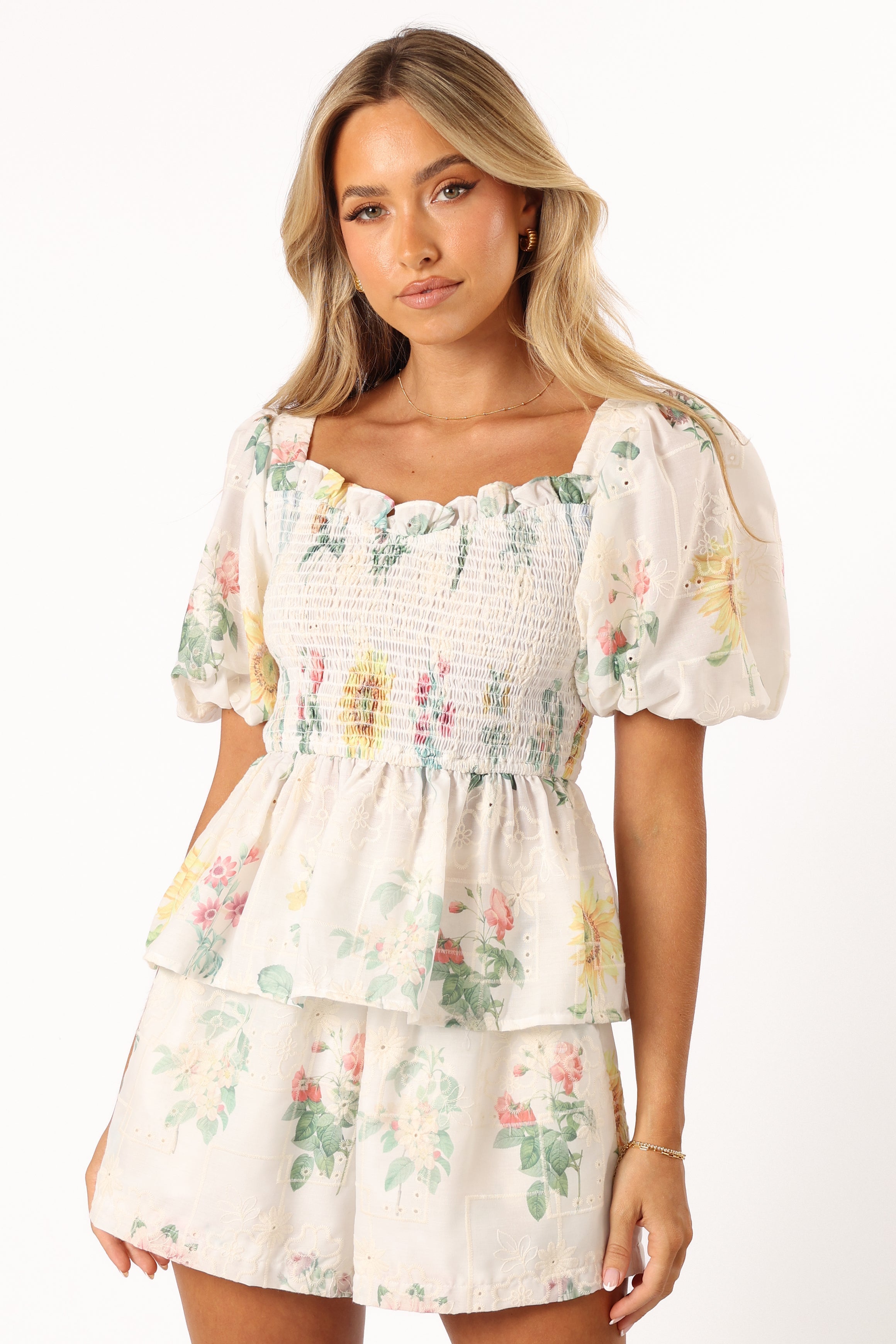 Petal and Pup USA TOPS Amalie Top - White Floral