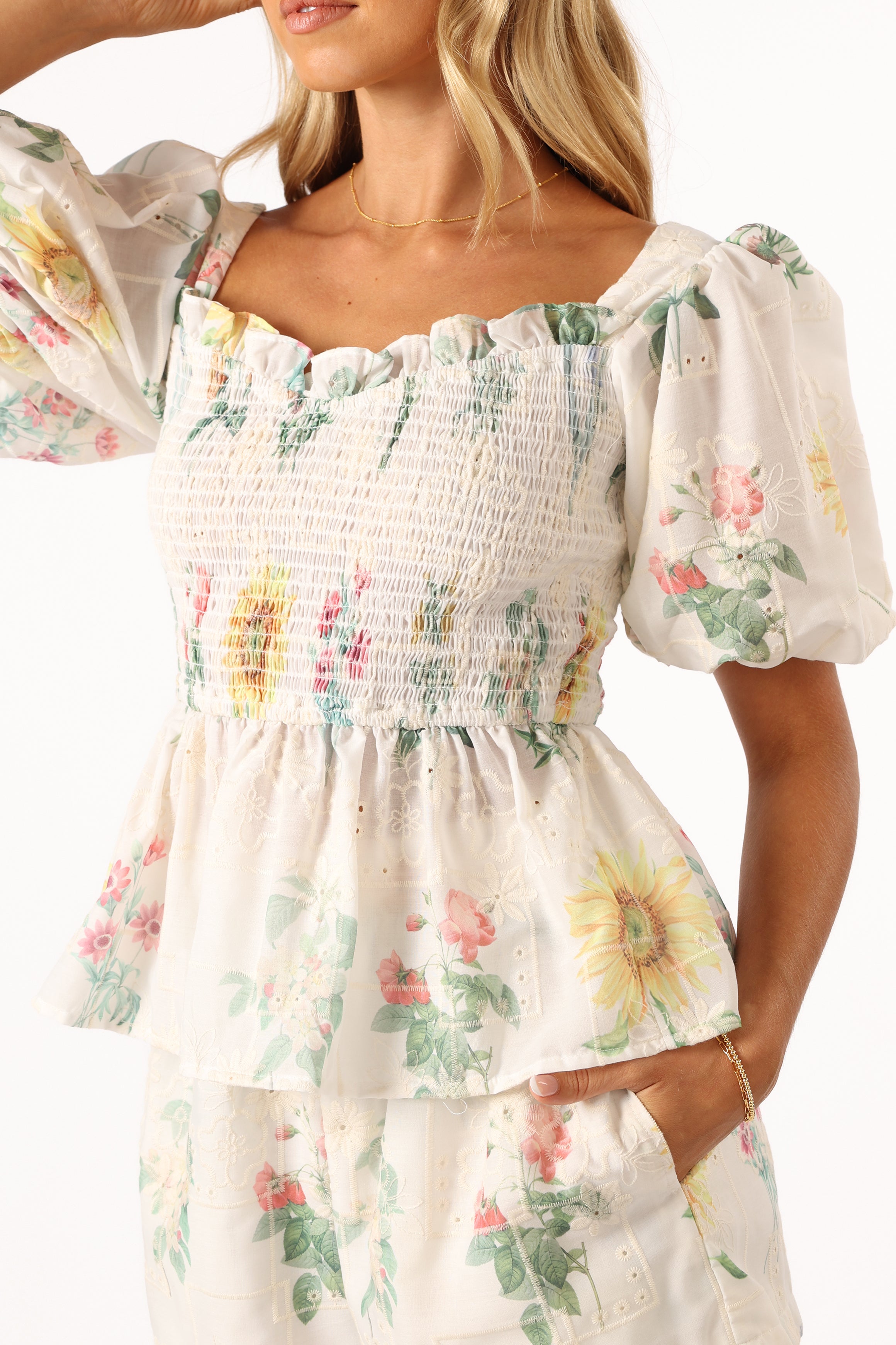 Petal and Pup USA TOPS Amalie Top - White Floral