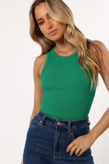 Petal and Pup USA TOPS Ari Ribbed Tank Top - Green