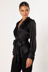 Petal and Pup USA TOPS Aydin Wrap Top - Black