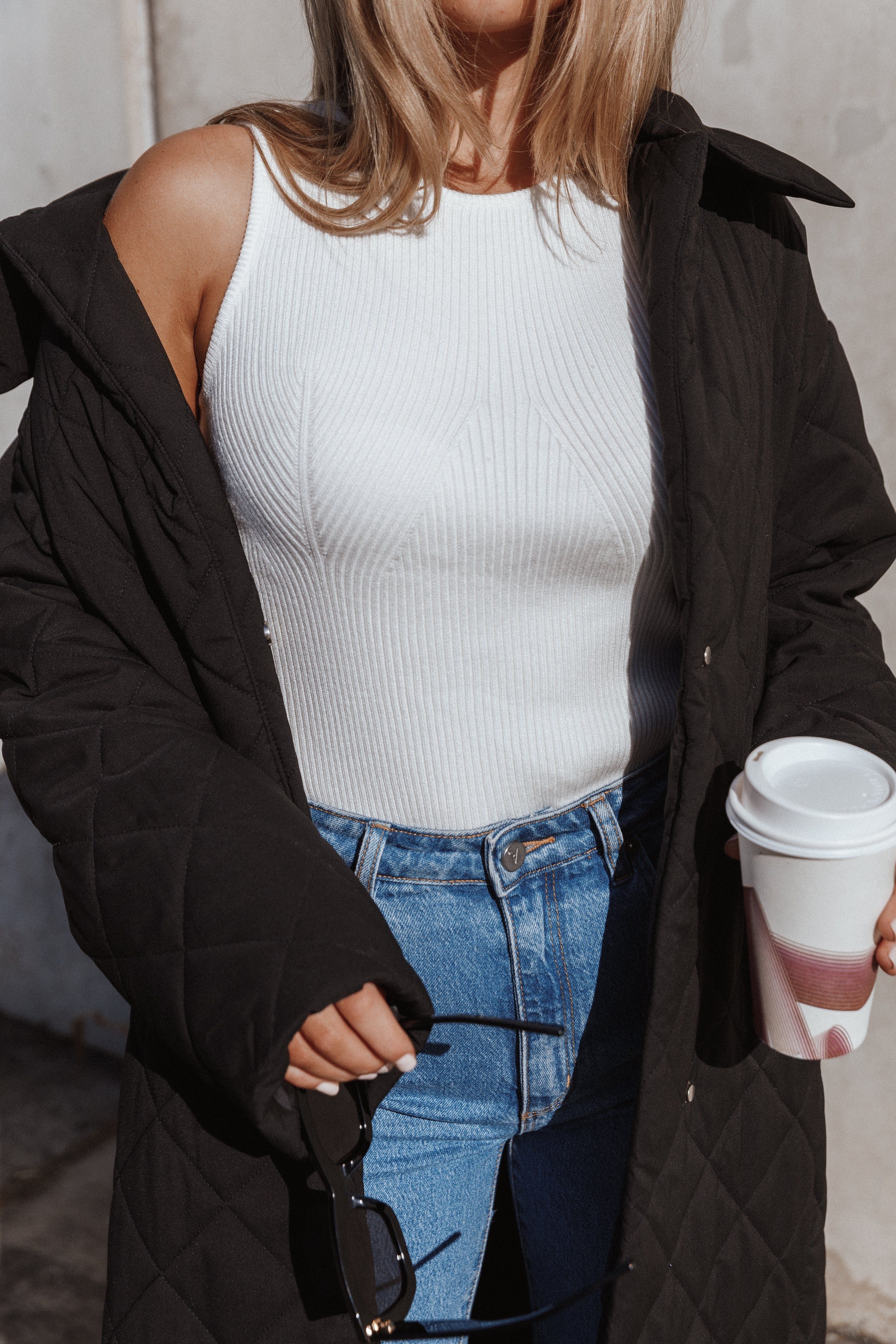 Petal and Pup USA TOPS Davie Ribbed Knit Top - White