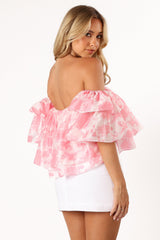 Petal and Pup USA TOPS Deedi Off Shoulder Top - Pink Floral