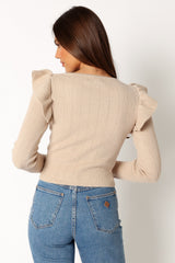 Petal and Pup USA TOPS Easton Long Sleeve Knit Top - Nude